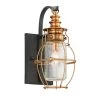 Little Harbor 1-Light Aged Brass With Forged Black Accents Outdoor Wall Lantern Sconce by Troy Lighting