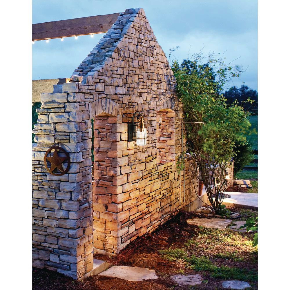 Little Harbor 1-Light Aged Brass With Forged Black Accents Outdoor Wall Lantern Sconce by Troy Lighting 5 Little Harbor 1-Light Aged Brass With Forged Black Accents Outdoor Wall Lantern Sconce by Troy Lighting - Image 3