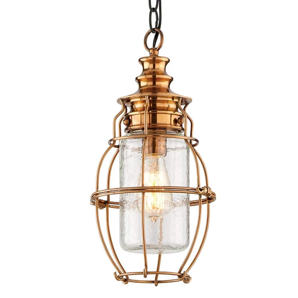 Little Harbor 1-Light Aged Brass With Forged Black Accents Outdoor Hanging Light by Troy Lighting 3 Little Harbor 1-Light Aged Brass With Forged Black Accents Outdoor Hanging Light by Troy Lighting