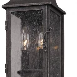 Larchmont 2-Light Aged Pewter Outdoor Wall Lantern Sconce by Troy Lighting -Troy Lighting Sales aged pewter troy lighting outdoor sconces b3211 1f 1000