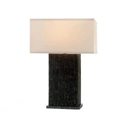 La Brea 27 in. Anthracite Table Lamp with Off-White Linen Shade by Troy Lighting