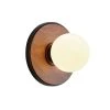 Cadet 1-Light Natural Acacia and Black Wall Sconce with White Glass Shade by Troy Lighting -Troy Lighting Sales black and natural acacia troy lighting vanity lighting b7641 64 1000