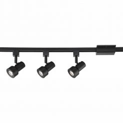 Troy Lighting Sales 23 3.5 ft. Solid Black Integrated LED Track Lighting Kit with 3-Small Step Cylinder LED Track Lights by EnviroLite