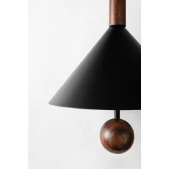 Ranger 3-Light Black, White and Natural Acacia Cone Pendant with Canvas Shade by Troy Lighting -Troy Lighting Sales black natural white troy lighting chandeliers f7654 44 1000