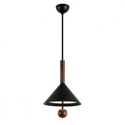Ranger 3-Light Black, White and Natural Acacia Cone Pendant with Canvas Shade by Troy Lighting -Troy Lighting Sales black natural white troy lighting chandeliers f7654 76 1000