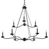 Sawyer 9-Light Black Forged Iron Chandelier by Troy Lighting