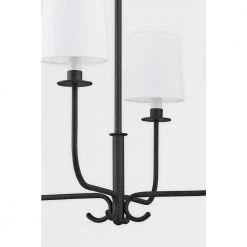 Bodhi 4-Light Black Chandelier with White Linen Shade by Troy Lighting -Troy Lighting Sales black troy lighting chandeliers f7726 for 4f 1000