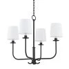 Bodhi 4-Light Black Chandelier with White Linen Shade by Troy Lighting -Troy Lighting Sales black troy lighting chandeliers f7726 for 64 1000