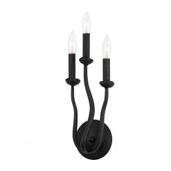 Reign 3 Black Wall Sconce by Troy Lighting