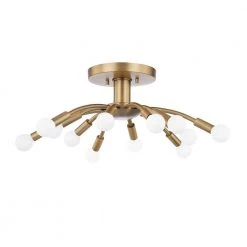 Tristan 25 in. 12-Light Brass Flush Mount by Troy Lighting