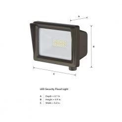 5 in. Bronze LED Outdoor Security Flood Light with Tempered Glass Lens by EnviroLite -Troy Lighting Sales bronze envirolite flood lights fl14nt50 48 40 1000
