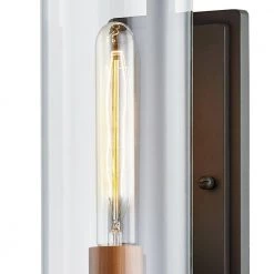 Aiden 20 in. 1-Light Bronze Wall Sconce with Clear Glass Shade by Troy Lighting -Troy Lighting Sales bronze troy lighting vanity lighting b7301 4f 1000