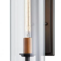 Aiden 26 in. 1-Light Bronze Wall Sconce with Clear Glass Shade by Troy Lighting -Troy Lighting Sales bronze troy lighting vanity lighting b7303 4f 1000