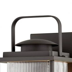 James Bay 1-Light Bronze Wall Sconce with Clear Ribbed Glass Shade by Troy Lighting -Troy Lighting Sales bronze troy lighting vanity lighting b7311 1f 1000