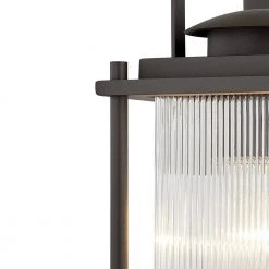 James Bay 1-Light Bronze Wall Sconce with Clear Ribbed Glass Shade by Troy Lighting -Troy Lighting Sales bronze troy lighting vanity lighting b7311 4f 1000