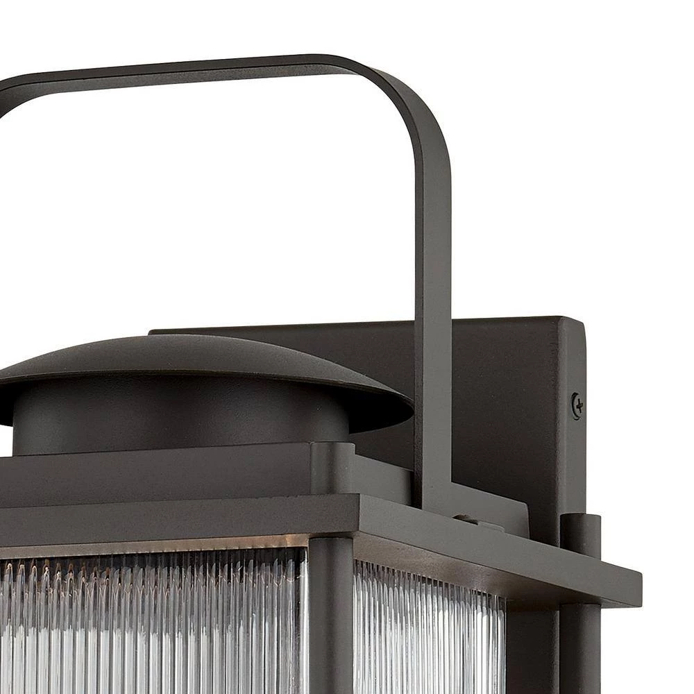 James Bay 3-Light Bronze Wall Sconce with Clear Ribbed Glass Shade by Troy Lighting 6 James Bay 3-Light Bronze Wall Sconce with Clear Ribbed Glass Shade by Troy Lighting - Image 4