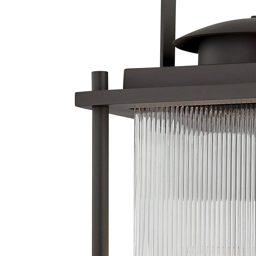 James Bay 3-Light Bronze Wall Sconce with Clear Ribbed Glass Shade by Troy Lighting 5 James Bay 3-Light Bronze Wall Sconce with Clear Ribbed Glass Shade by Troy Lighting - Image 3