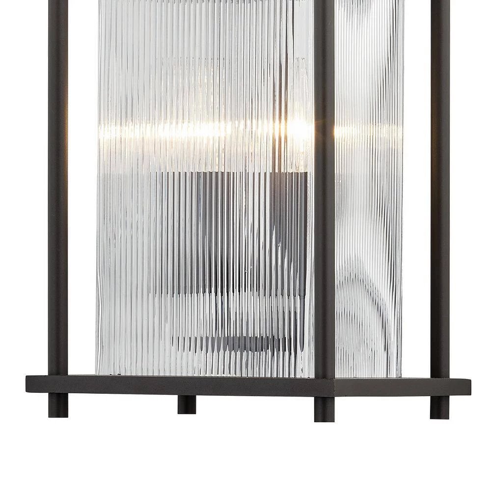James Bay 3-Light Bronze Wall Sconce with Clear Ribbed Glass Shade by Troy Lighting 4 James Bay 3-Light Bronze Wall Sconce with Clear Ribbed Glass Shade by Troy Lighting - Image 2
