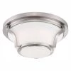 12 in. 120-Watt Equivalent Brushed Nickel 3000K CCT LED Ceiling Light Flush Mount with Frosted White Glass Shade by EnviroLite 1 12 in. 120-Watt Equivalent Brushed Nickel 3000K CCT LED Ceiling Light Flush Mount with Frosted White Glass Shade by EnviroLite -Troy Lighting Sales brushed nickel envirolite flush mount lights ev1056 35 64 1000