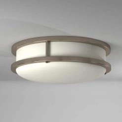 12 in. 1-Light Brushed Nickel Selectable Dimmable LED Flush Mount by EnviroLite -Troy Lighting Sales brushed nickel envirolite flush mount lights ev1412c3c 35 44 1000