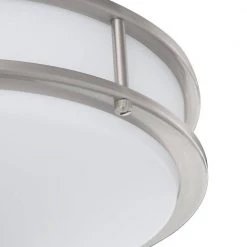 12 in. 1-Light Brushed Nickel Selectable Dimmable LED Flush Mount by EnviroLite -Troy Lighting Sales brushed nickel envirolite flush mount lights ev1412c3c 35 66 1000