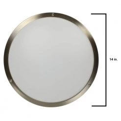 14 in. 1-Light Brushed Nickel Selectable Dimmable LED Flush Mount by EnviroLite -Troy Lighting Sales brushed nickel envirolite flush mount lights ev1414c3c 35 fa 1000