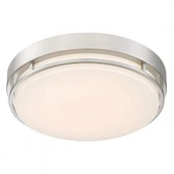 Noble 14 in. Brushed Nickel Integrated Selectable LED White Colors Round Flush Mount by EnviroLite