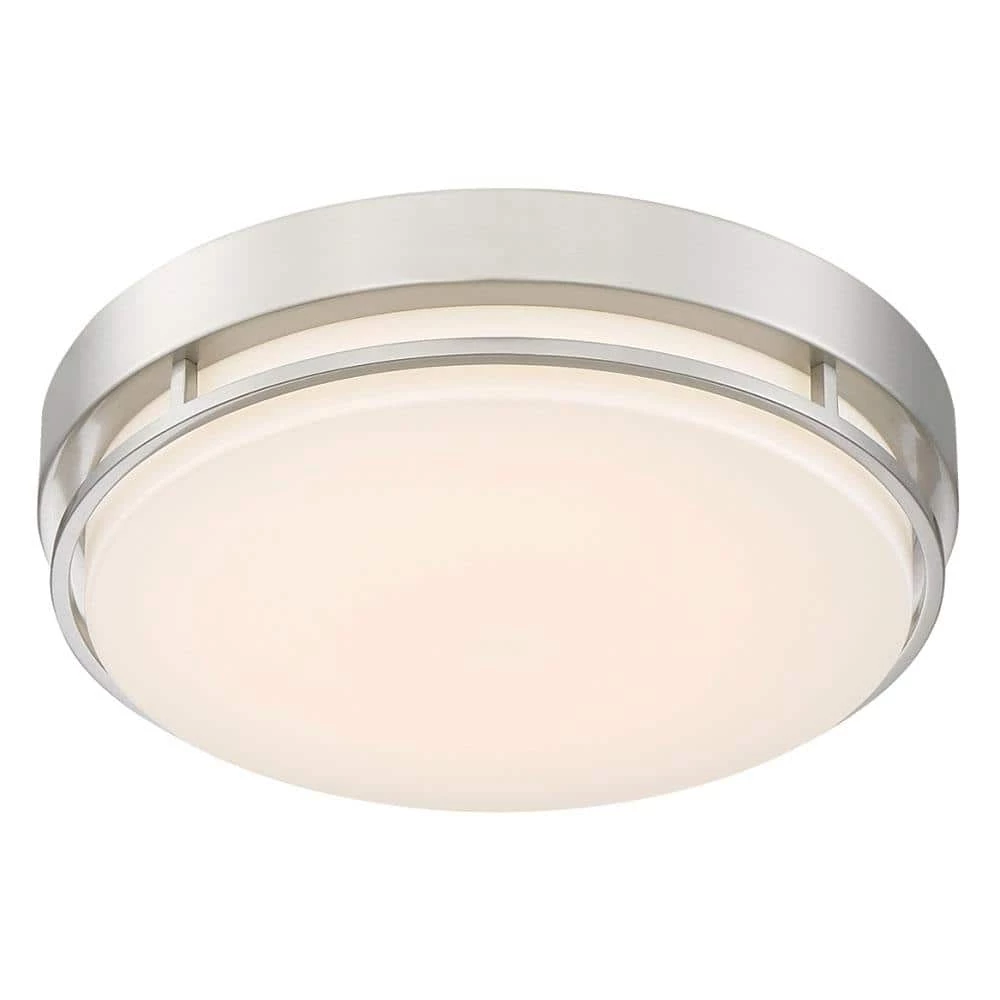 Noble 14 in. Brushed Nickel Integrated Selectable LED White Colors Round Flush Mount by EnviroLite 3 Noble 14 in. Brushed Nickel Integrated Selectable LED White Colors Round Flush Mount by EnviroLite