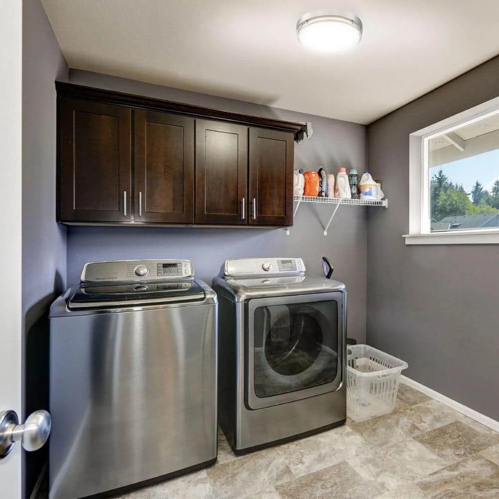 Noble 14 in. Brushed Nickel Integrated Selectable LED White Colors Round Flush Mount by EnviroLite 11 Noble 14 in. Brushed Nickel Integrated Selectable LED White Colors Round Flush Mount by EnviroLite - Image 9