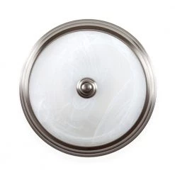 11 in. Brushed Nickel Integrated 2700K CCT LED Ceiling Light Flush Mount with Alabaster Glass by EnviroLite 11 11 in. Brushed Nickel Integrated 2700K CCT LED Ceiling Light Flush Mount with Alabaster Glass by EnviroLite -Troy Lighting Sales brushed nickel envirolite flush mount lights evled502c 35 40 1000