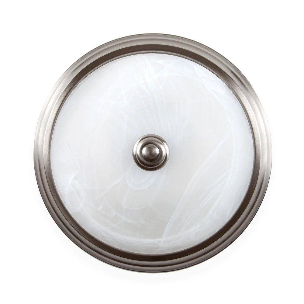 11 in. Brushed Nickel Integrated 2700K CCT LED Ceiling Light Flush Mount with Alabaster Glass by EnviroLite 5 11 in. Brushed Nickel Integrated 2700K CCT LED Ceiling Light Flush Mount with Alabaster Glass by EnviroLite - Image 3