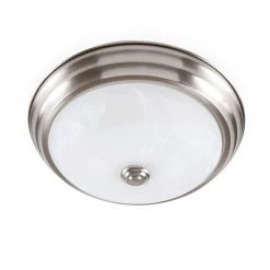 11 in. Brushed Nickel Integrated 2700K CCT LED Ceiling Light Flush Mount with Alabaster Glass by EnviroLite