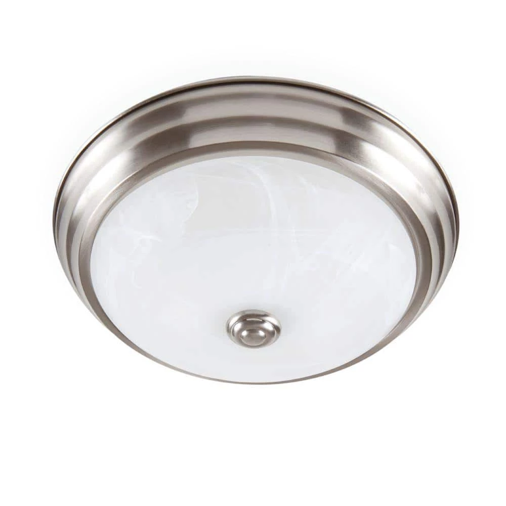 11 in. Brushed Nickel Integrated 2700K CCT LED Ceiling Light Flush Mount with Alabaster Glass by EnviroLite 3 11 in. Brushed Nickel Integrated 2700K CCT LED Ceiling Light Flush Mount with Alabaster Glass by EnviroLite