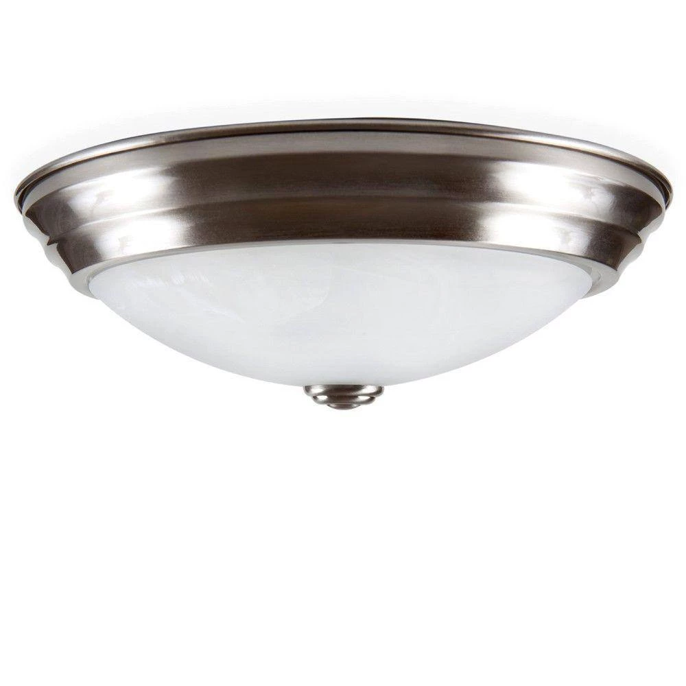 11 in. Brushed Nickel Integrated 2700K CCT LED Ceiling Light Flush Mount with Alabaster Glass by EnviroLite 6 11 in. Brushed Nickel Integrated 2700K CCT LED Ceiling Light Flush Mount with Alabaster Glass by EnviroLite - Image 4