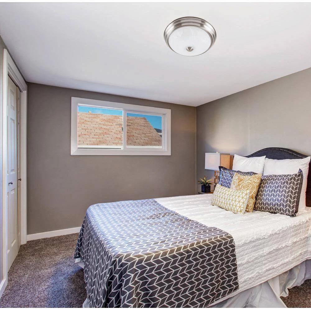 11 in. Brushed Nickel Integrated 2700K CCT LED Ceiling Light Flush Mount with Alabaster Glass by EnviroLite 4 11 in. Brushed Nickel Integrated 2700K CCT LED Ceiling Light Flush Mount with Alabaster Glass by EnviroLite - Image 2