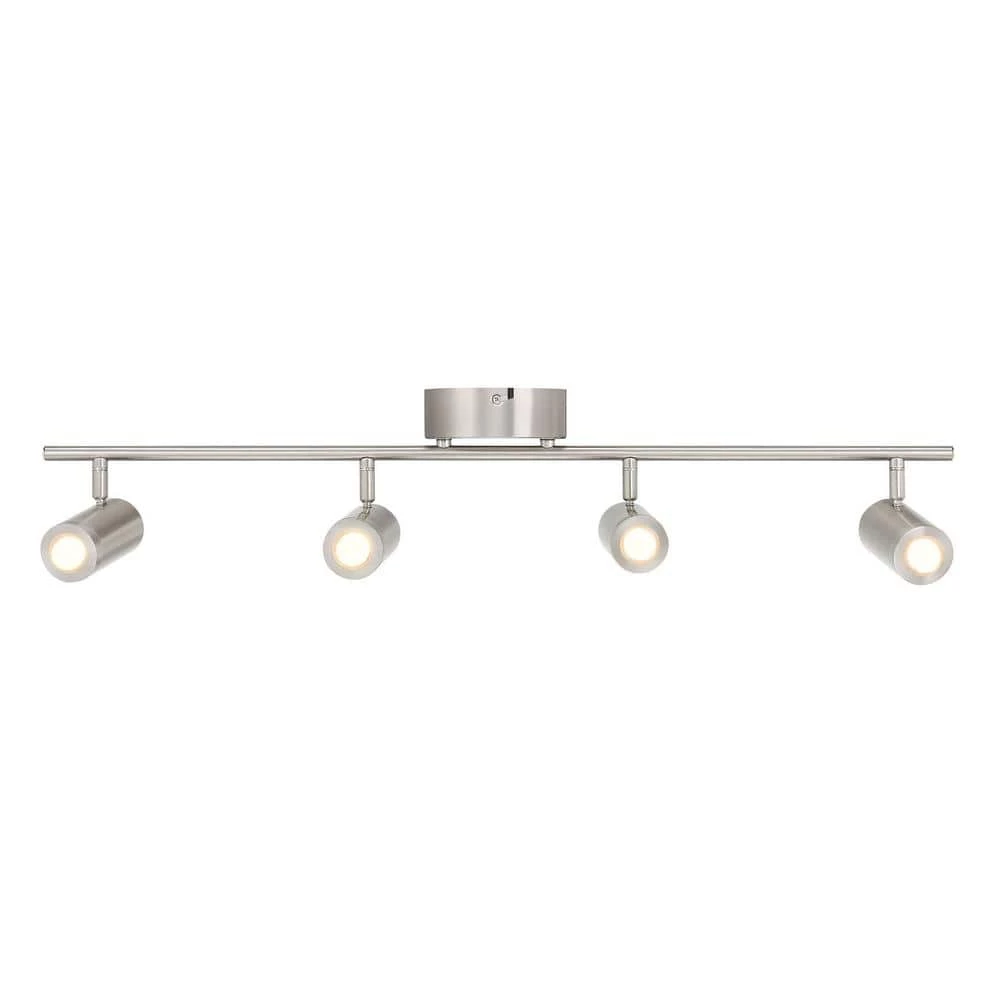2.5 ft. 4-Light Brushed Nickel Integrated LED Fixed Track Lighting Kit by EnviroLite 3 2.5 ft. 4-Light Brushed Nickel Integrated LED Fixed Track Lighting Kit by EnviroLite