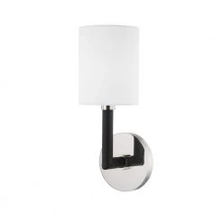 Jax 1-Light Burnished Nickel, White Wall Sconce by Troy Lighting