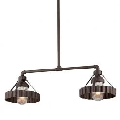 Canary Wharf 2-Light Burnt Sienna Ceiling Mount Outdoor Hanging Light by Troy Lighting