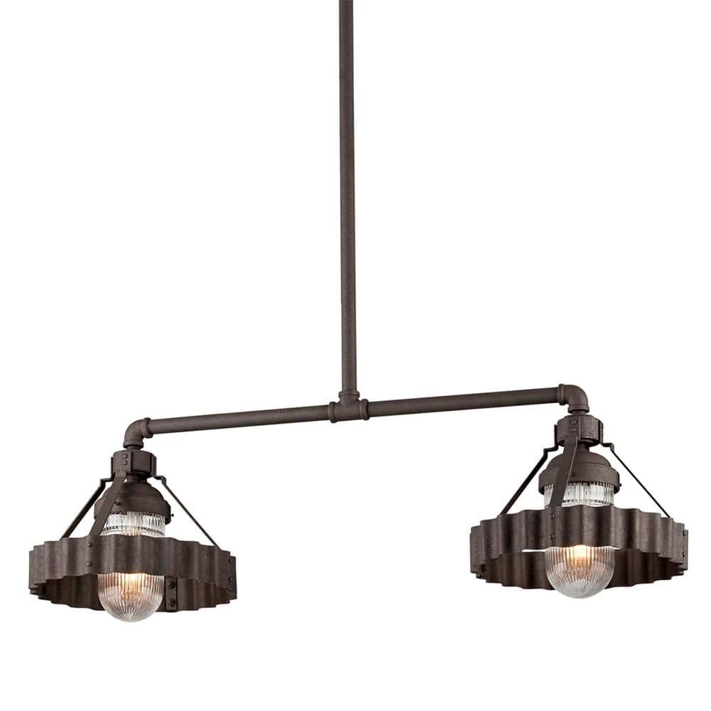 Canary Wharf 2-Light Burnt Sienna Ceiling Mount Outdoor Hanging Light by Troy Lighting 3 Canary Wharf 2-Light Burnt Sienna Ceiling Mount Outdoor Hanging Light by Troy Lighting