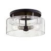 Bergamot Station 6.75 in. 3-Light Carbide Black and Polished Nickel Semi-Flush Mount by Troy Lighting