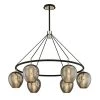 Iliad 6-Light Carbide Black 40 in. W Pendant with Plated Smoke Glass by Troy Lighting -Troy Lighting Sales carbide black troy lighting chandeliers f6216 64 1000