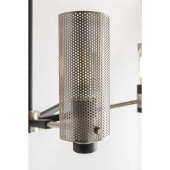 Pilsen 6-Light Carbide Black with Satin Nickel Accents Pendant with Plated Brass Shade by Troy Lighting -Troy Lighting Sales carbide black with satin nickel accents troy lighting chandeliers f7116 fa 1000