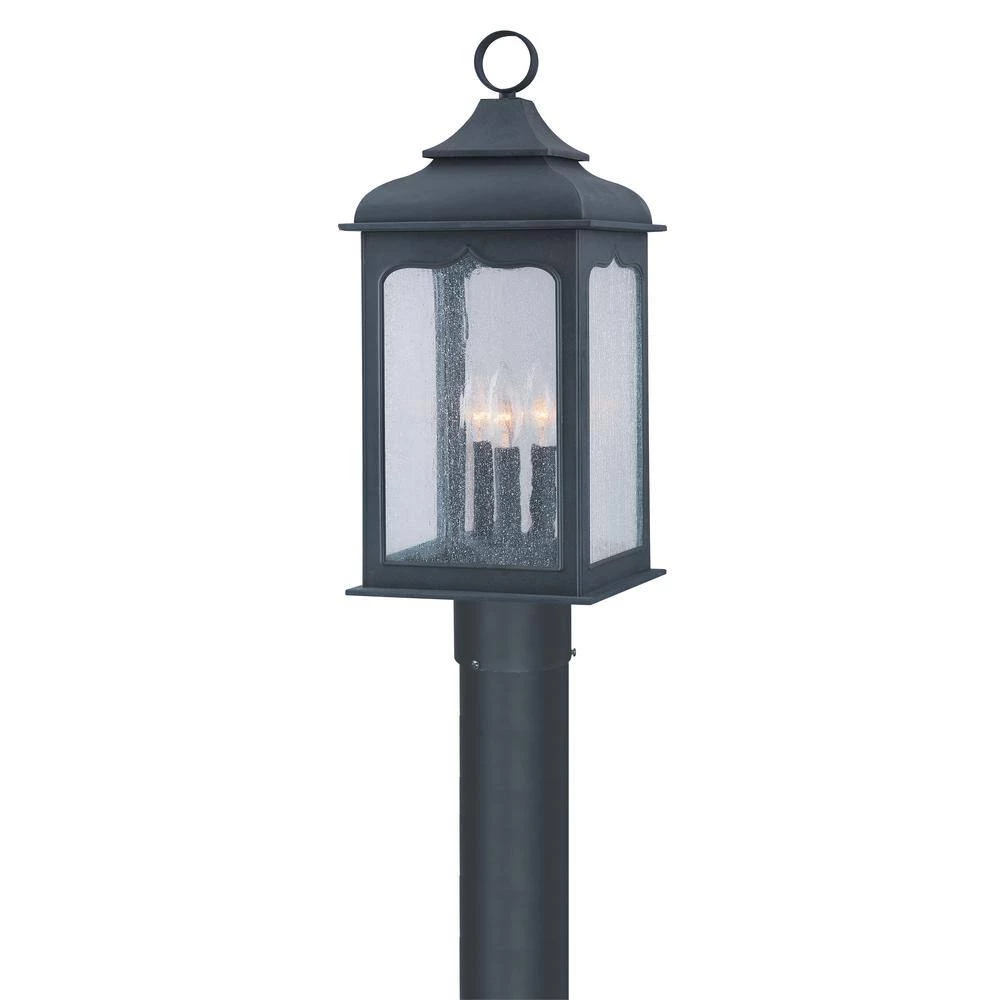 Henry Street 3-Light Outdoor Colonial Iron Post Light by Troy Lighting 4 Henry Street 3-Light Outdoor Colonial Iron Post Light by Troy Lighting - Image 2