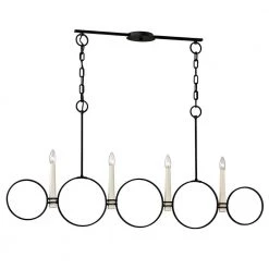 Juliette 4-Light Country Iron Linear Chandelier by Troy Lighting