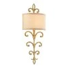 Crawford 2-Light Crawford Gold Wall Sconce with Hardback Linen Shade by Troy Lighting