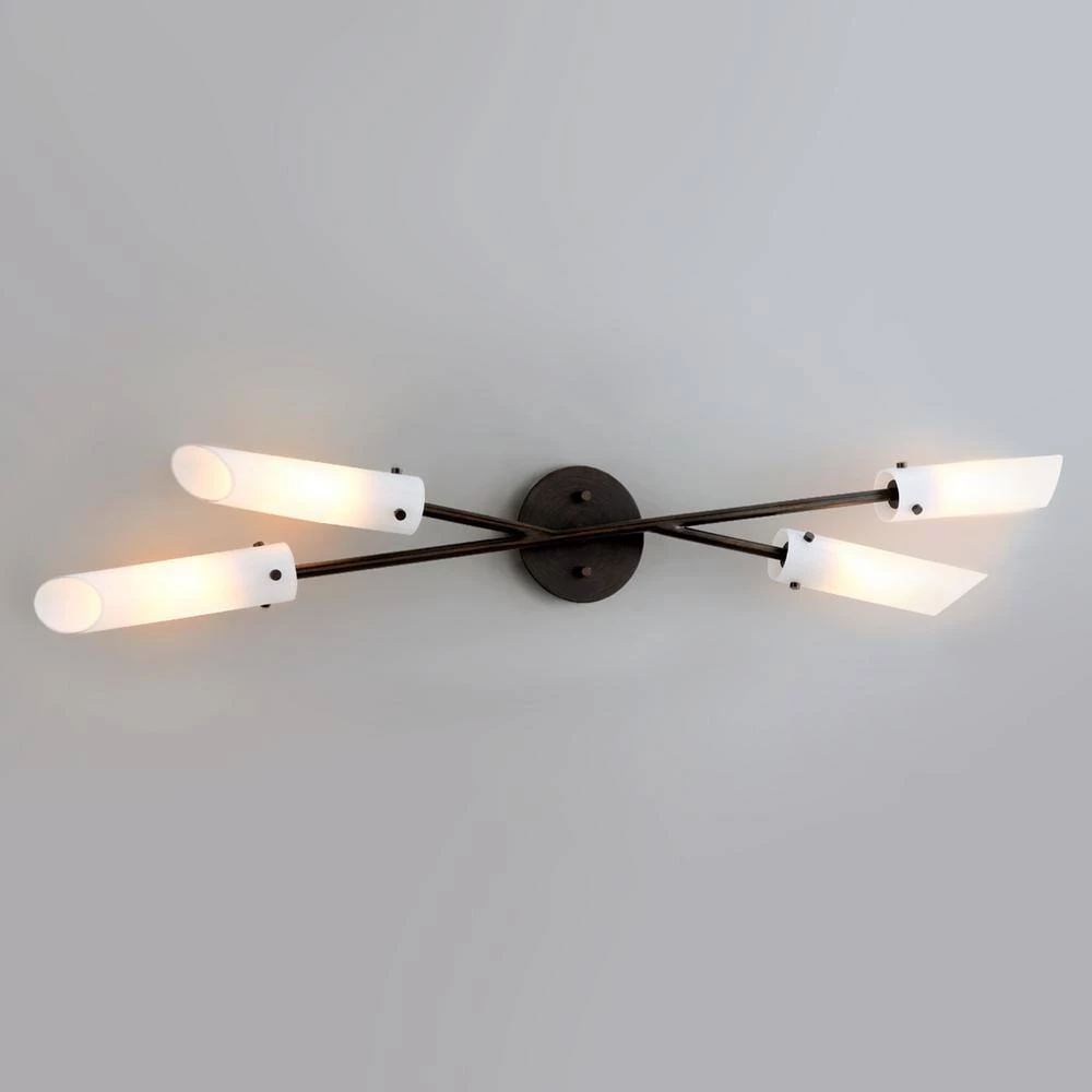 High Line 0.88 in. Dark Bronze Sconce with Opal White Glass Shade by Troy Lighting 4 High Line 0.88 in. Dark Bronze Sconce with Opal White Glass Shade by Troy Lighting - Image 2