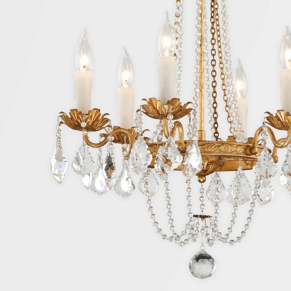 Viola 6-Light Distressed Gold Leaf Chandelier by Troy Lighting 5 Viola 6-Light Distressed Gold Leaf Chandelier by Troy Lighting - Image 3