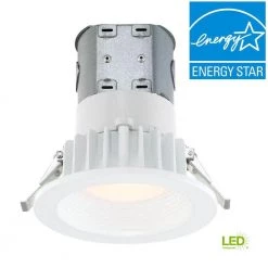 Easy Up 4 in. White Integrated LED Recessed Kit by EnviroLite -Troy Lighting Sales envirolite recessed lighting kits ev407943wh35 77 1000