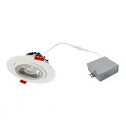 4 in. White 3000K Canless Remodel Directional Gimbal Integrated LED Recessed Light Kit by EnviroLite -Troy Lighting Sales envirolite recessed lighting kits ev490112wh30 76 1000