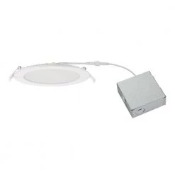 6 in. Round 850 Lumens Integrated LED Canless Slim Panel Light, 5000K by EnviroLite -Troy Lighting Sales envirolite recessed lighting kits ev685rwmvwh50 4f 1000